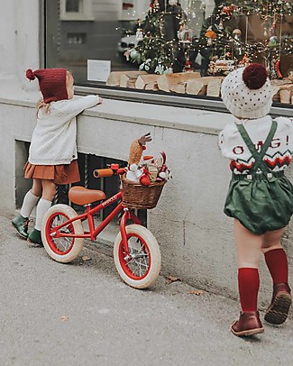 Banwood Bicicletta Senza Pedali First Go + Casco Classico per Biciclette Per Bambini - Rosso - da 3 a 5 anni! Biciclette senza Pedali