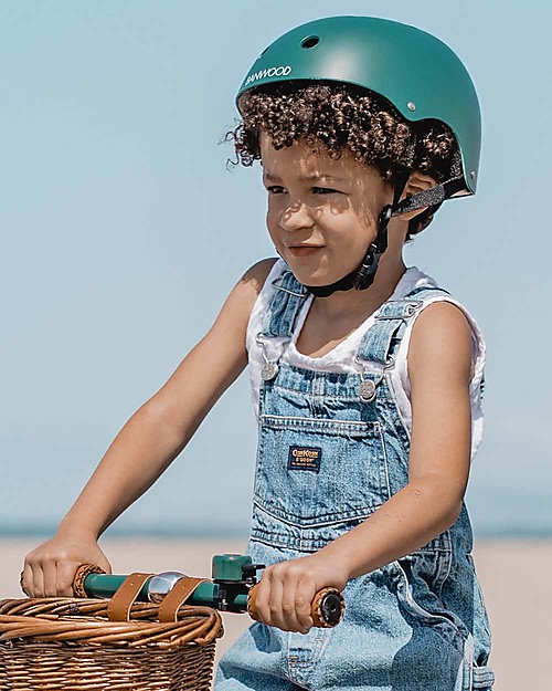 Banwood Bicicletta Senza Pedali First Go + Casco Classico per Biciclette Per Bambini - Verde Scuro - da 3 a 5 anni! Biciclette senza Pedali