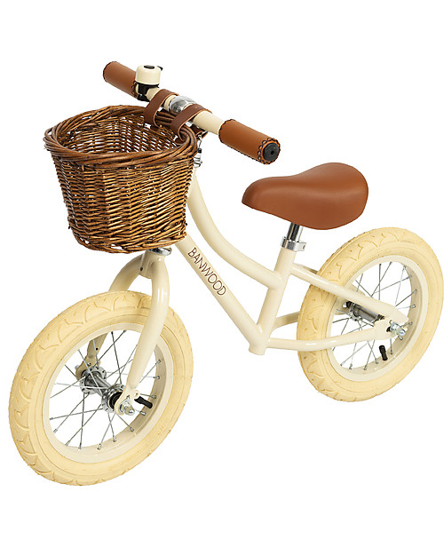 Banwood Bicicletta Senza Pedali First Go, Crema - Per Bambini da 3 a 5 anni! Biciclette senza Pedali