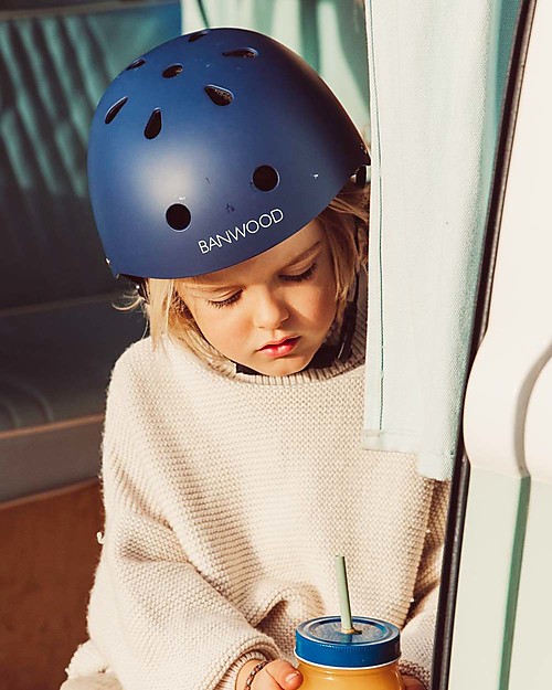 Banwood Casco Classico per Biciclette, Blu Navy - Per Bambini da 3 a 7 Anni! Caschi Bici