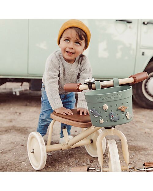 Banwood Cestino per Bici o Monopattino in Gomma Riciclata - Argilla - Eco-Friendly e Resistente Accessori Biciclette