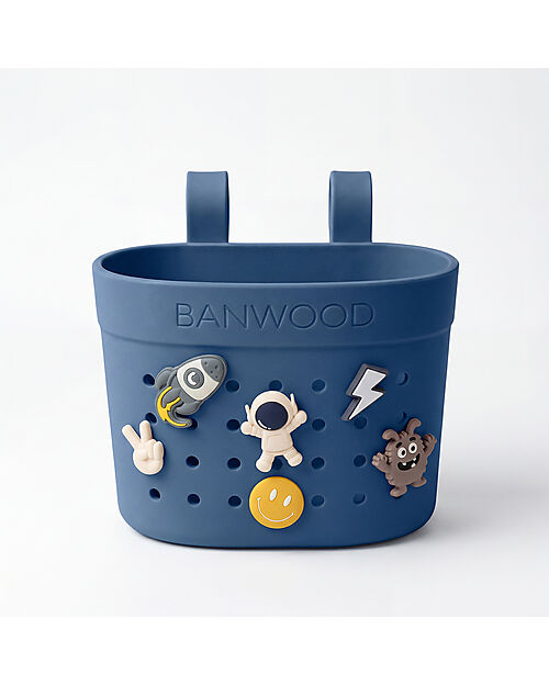 Banwood Cestino per Bici o Monopattino in Gomma Riciclata - Blu - Eco-Friendly e Resistente Accessori Biciclette