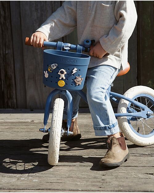 Banwood Cestino per Bici o Monopattino in Gomma Riciclata - Blu - Eco-Friendly e Resistente Accessori Biciclette