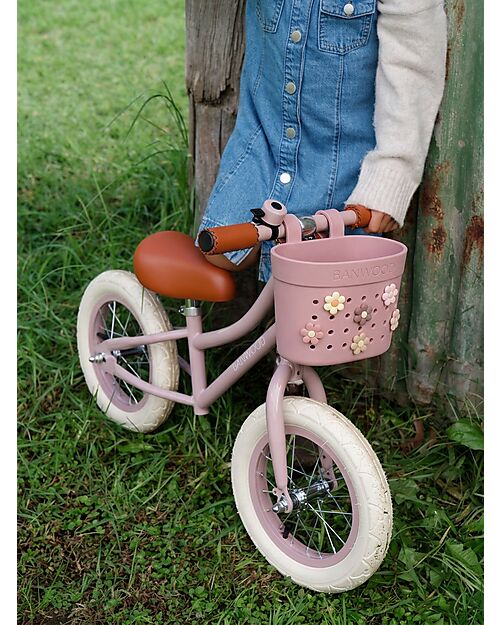 Banwood Cestino per Bici o Monopattino in Gomma Riciclata - Lampone - Eco-Friendly e Resistente Accessori Biciclette