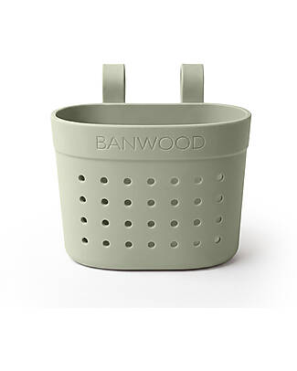 Banwood Cestino per Bici o Monopattino in Gomma Riciclata - Oliva - Eco-Friendly e Resistente Accessori Biciclette
