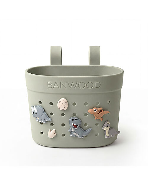 Banwood Cestino per Bici o Monopattino in Gomma Riciclata - Oliva - Eco-Friendly e Resistente Accessori Biciclette