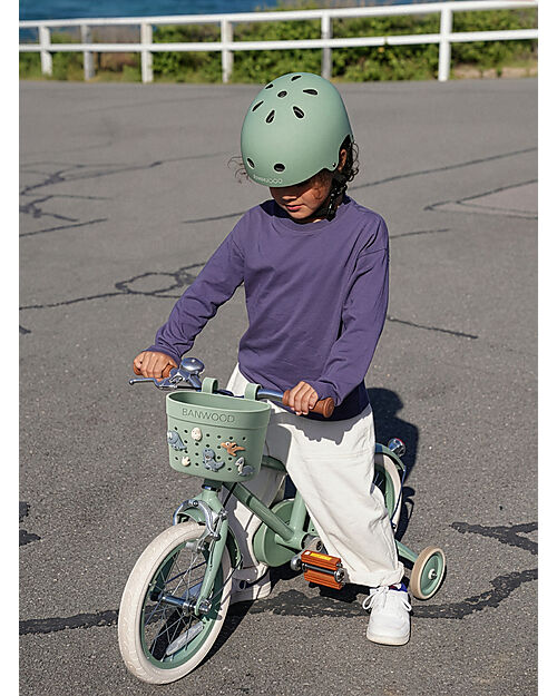 Banwood Cestino per Bici o Monopattino in Gomma Riciclata - Oliva - Eco-Friendly e Resistente Accessori Biciclette