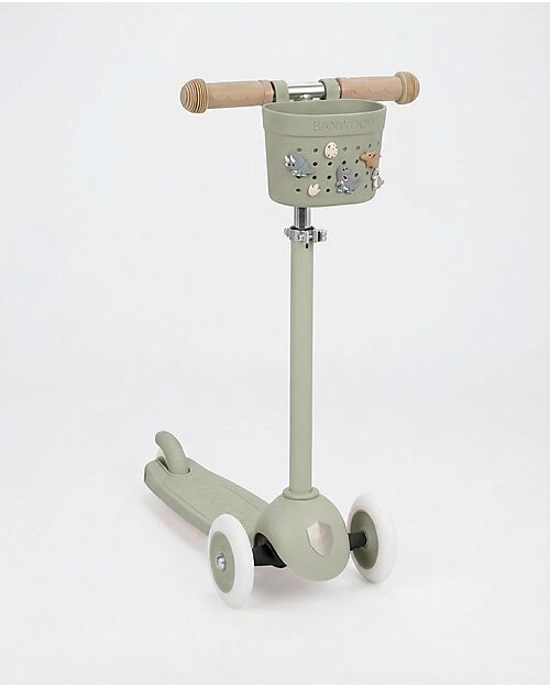 Banwood Cestino per Bici o Monopattino in Gomma Riciclata - Oliva - Eco-Friendly e Resistente Accessori Biciclette