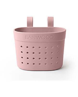 Banwood Cestino per Bici o Monopattino in Gomma Riciclata - Rosa Antico - Eco-Friendly e Resistente Accessori Biciclette