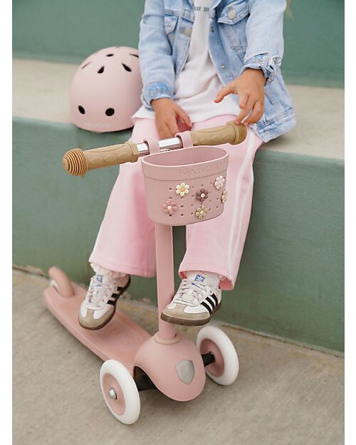 Banwood Cestino per Bici o Monopattino in Gomma Riciclata - Rosa Antico - Eco-Friendly e Resistente Accessori Biciclette