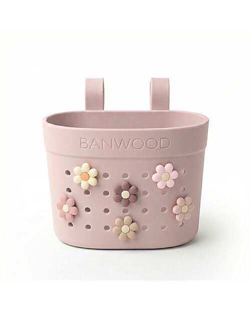Banwood Cestino per Bici o Monopattino in Gomma Riciclata - Rosa Chiaro - Eco-Friendly e Resistente Accessori Biciclette