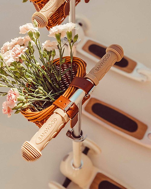 Banwood Monopattino con Cestino Removibile - Crema - da 3 Anni Fino a 50 kg Monopattini