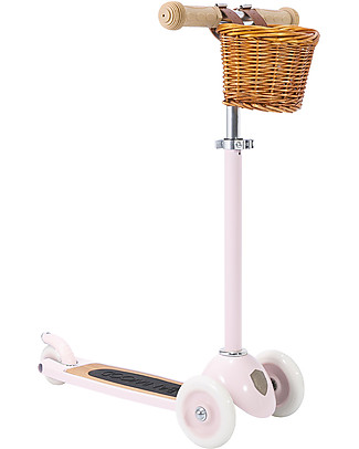 Banwood Monopattino con Cestino Removibile - Rosa - da 3 Anni Fino a 50 kg Biciclette Senza Pedali