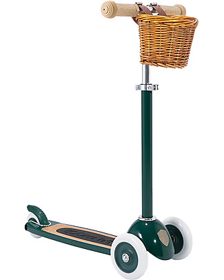 Banwood Monopattino con Cestino Removibile - Verde - da 3 Anni Fino a 50 kg Biciclette Senza Pedali