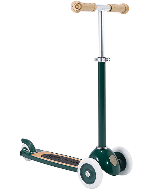 Banwood Monopattino con Cestino Removibile - Verde - da 3 Anni Fino a 50 kg Monopattini