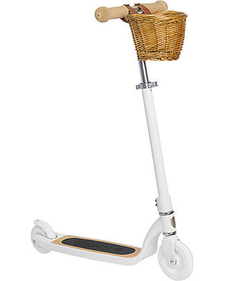 Banwood Monopattino Maxi con Cestino Removibile - Bianco - da 6 Anni Fino a 100 kg Monopattini