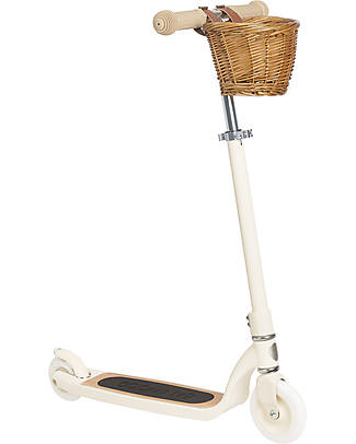 Banwood Monopattino Maxi con Cestino Removibile - Crema - da 6 Anni Fino a 100 kg Monopattini