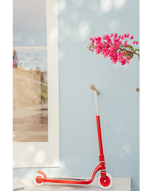 Banwood Monopattino Maxi con Cestino Removibile - Rosso - da 6 Anni Fino a 100 kg Monopattini