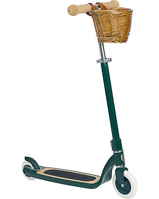 Banwood Monopattino Maxi con Cestino Removibile - Verde - da 6 Anni Fino a 100 kg Monopattini