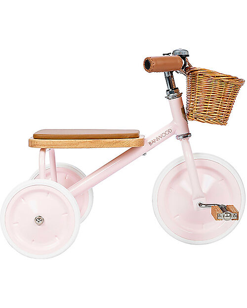 Banwood OUTLET - Triciclo Legno ed Ecopelle - Rosa - Dai 2 anni - Pezzo di Showroom Tricicli