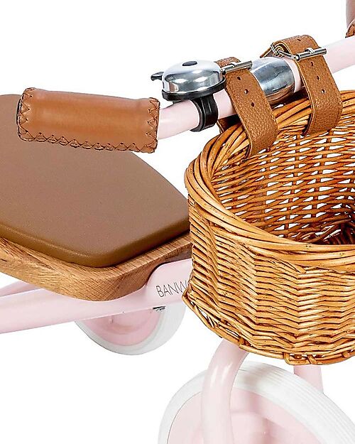 Banwood OUTLET - Triciclo Legno ed Ecopelle - Rosa - Dai 2 anni - Pezzo di Showroom Tricicli