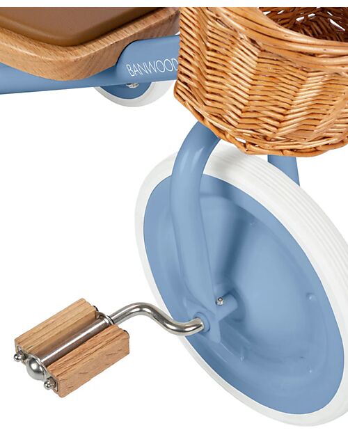 Banwood Triciclo Legno ed Ecopelle con Cestino - Blu - Dai 2 anni Tricicli