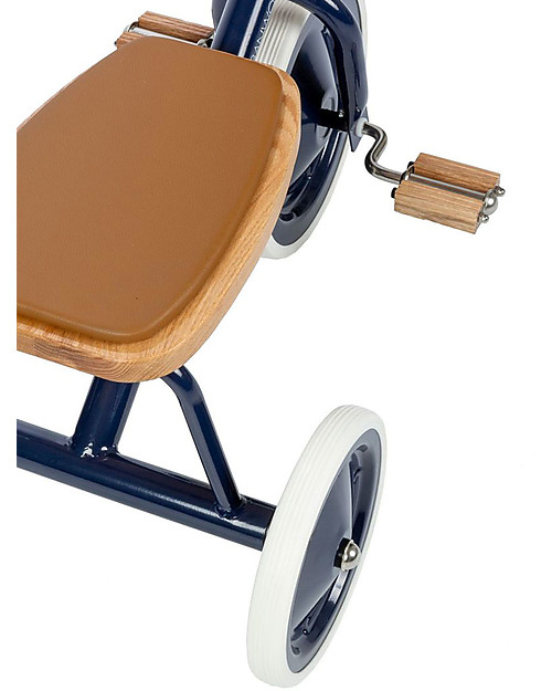 Banwood Triciclo Legno ed Ecopelle con Cestino - Blu - Dai 2 anni Tricicli
