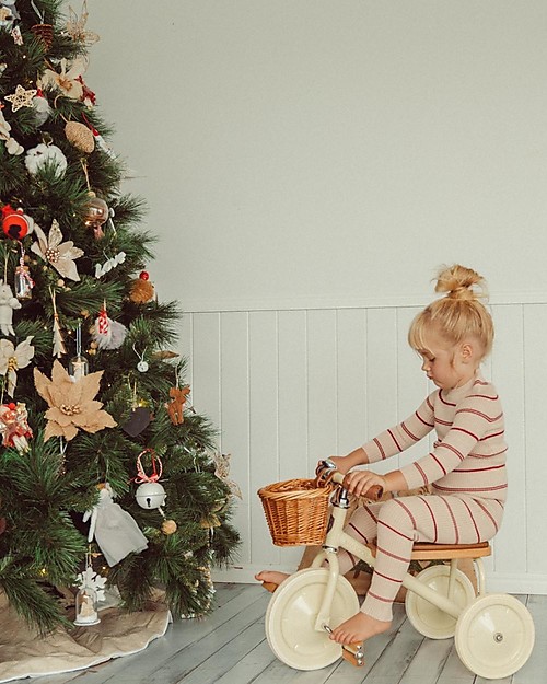 Banwood Triciclo Legno ed Ecopelle con Cestino - Panna - Dai 3 anni Tricicli