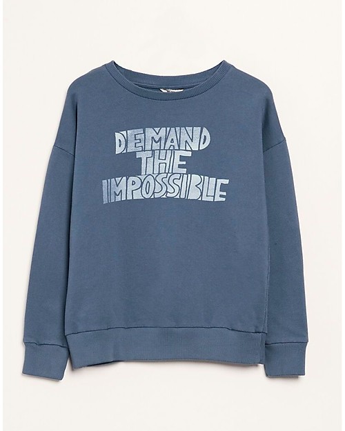 Barn of Monkeys Felpa Demand the Impossible, Blu Carta di Zucchero - 100% cotone bio Felpe