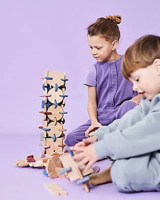 Set di costruzioni in legno Mattoncini multicolore - Elementi arredo  bambini - Eminza