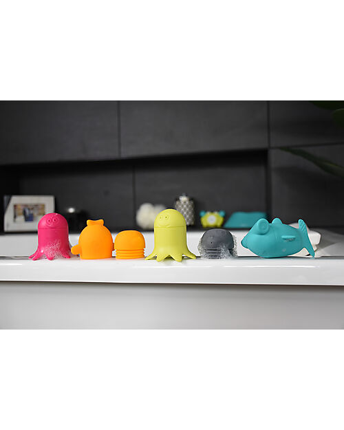 Bblüv Giochi da Bagno in Silicone Combinabili Büddies - Multicolor - Creature del Mare Giochi Bagno