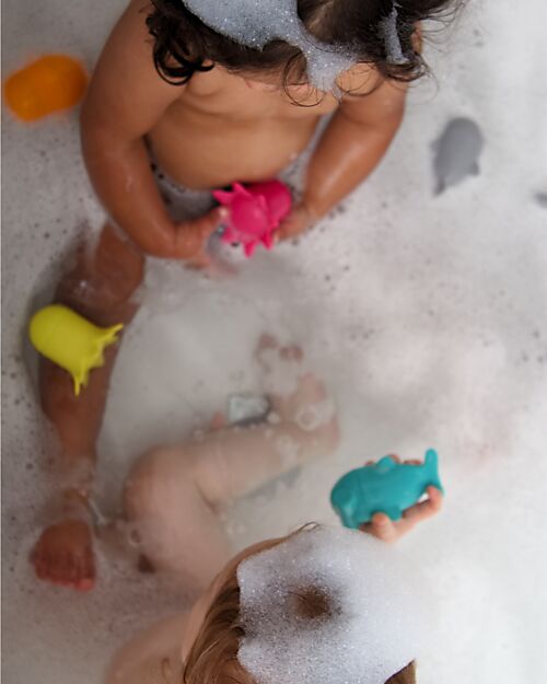 Bblüv Giochi da Bagno in Silicone Combinabili Büddies - Multicolor - Creature del Mare Giochi Bagno