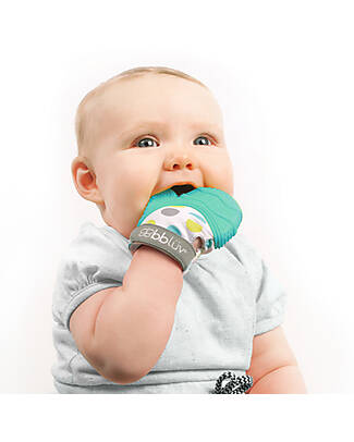 Bblüv Guantino per Denti Glüv - Verde Acqua - Silicone Alimentare Morbido Massaggiagengive