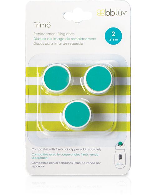 Bblüv Set 3 Dischi per Tagliaunghie Elettrico Trimö - Da 3 a 6 Mesi Kit Toilette Neonato