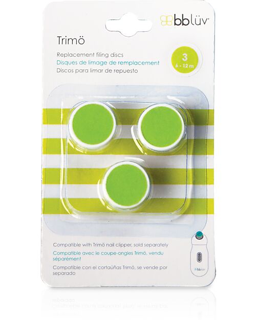 Bblüv Set 3 Dischi per Tagliaunghie Elettrico Trimö - Da 6 a 12 Mesi Kit Toilette Neonato