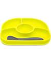 Bblüv Set Piatto Anti-Scivolo e Cucchiaio Yümi - Lime - Silicone Set Pappa