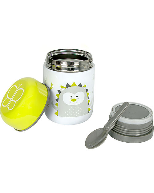 Bblüv Thermos Porta Cibo Foöd in Acciaio Inossidabile con Cucchiaio - 300 ml - Lime Contenitori Termici