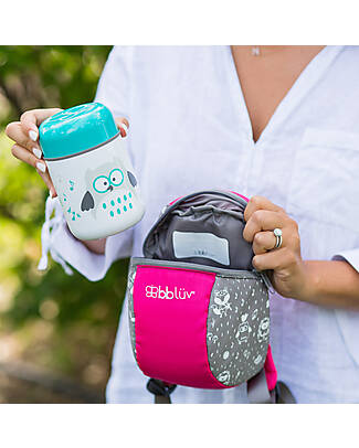 Bblüv Thermos Porta Cibo in Acciaio Inossidabile con Cucchiaio - 300 ml - Azzurro Contenitori Termici