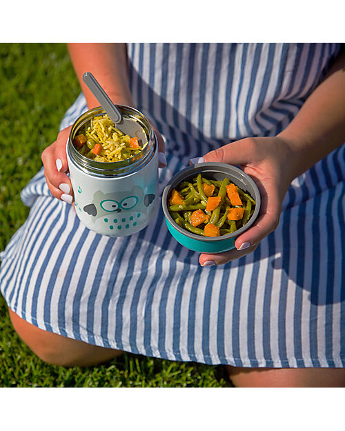 Bblüv Thermos Porta Cibo in Acciaio Inossidabile con Cucchiaio - 300 ml - Lime Contenitori Termici