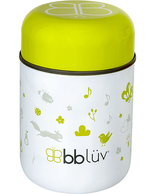 Bblüv Thermos Porta Cibo in Acciaio Inossidabile con Cucchiaio - 300 ml - Lime Contenitori Termici