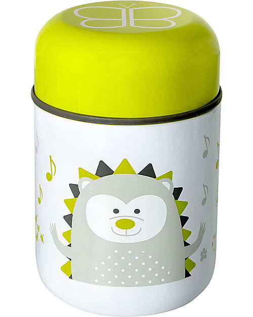 Bblüv Thermos Porta Cibo in Acciaio Inossidabile con Cucchiaio - 300 ml - Lime Contenitori Termici