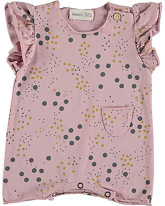 Bean's Barcelona Body a Pois con Volant Dalia - Rosa - Cotone bio Body Manica Corta