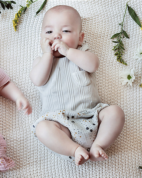 Bean's Barcelona Body Senza Maniche a Righe Orchidea - Grigio - 100% chiffon bio Body Manica Corta