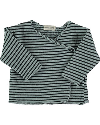 Bean's Barcelona Felpa Bèbè con Apertura Asimmetrica - Blu - Cotone Bio Maglie Manica Lunga