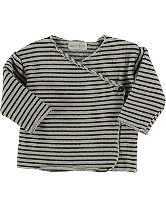 Bean's Barcelona Felpa Bèbè con Apertura Asimmetrica - Grigio Chiaro - Cotone Bio Maglie Manica Lunga