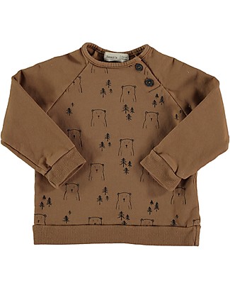 Bean's Barcelona Felpa Orsi - Caramello - Cotone Bio Elasticizzato Maglie Manica Lunga