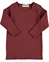 Bean's Barcelona Maglia a Coste Lake, Bordeaux - Cotone bio Maglie Manica Lunga