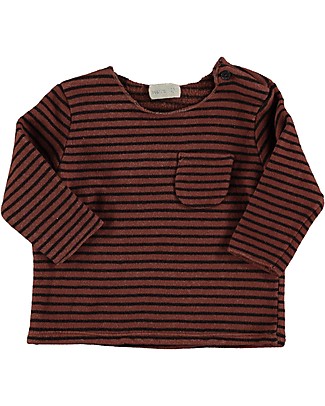 Bean's Barcelona Maglia con Taschino - Bordeaux - Felpa di Cotone Bio Maglie Manica Lunga