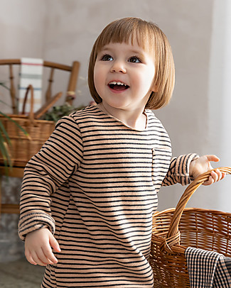 Bean's Barcelona Maglia con Taschino - Nude - Felpa di Cotone Bio Maglie Manica Lunga