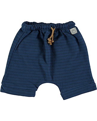 Bean's Barcelona Shorts a Righe Pier - Blu - 100% Cotone Bio Pantaloni Corti